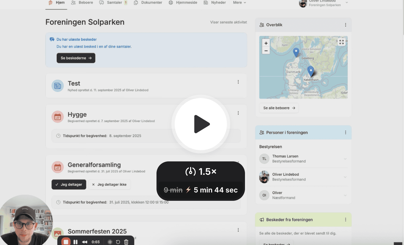 Dette er et screenshot af den video Oliver har lavet til dette blogpost.
