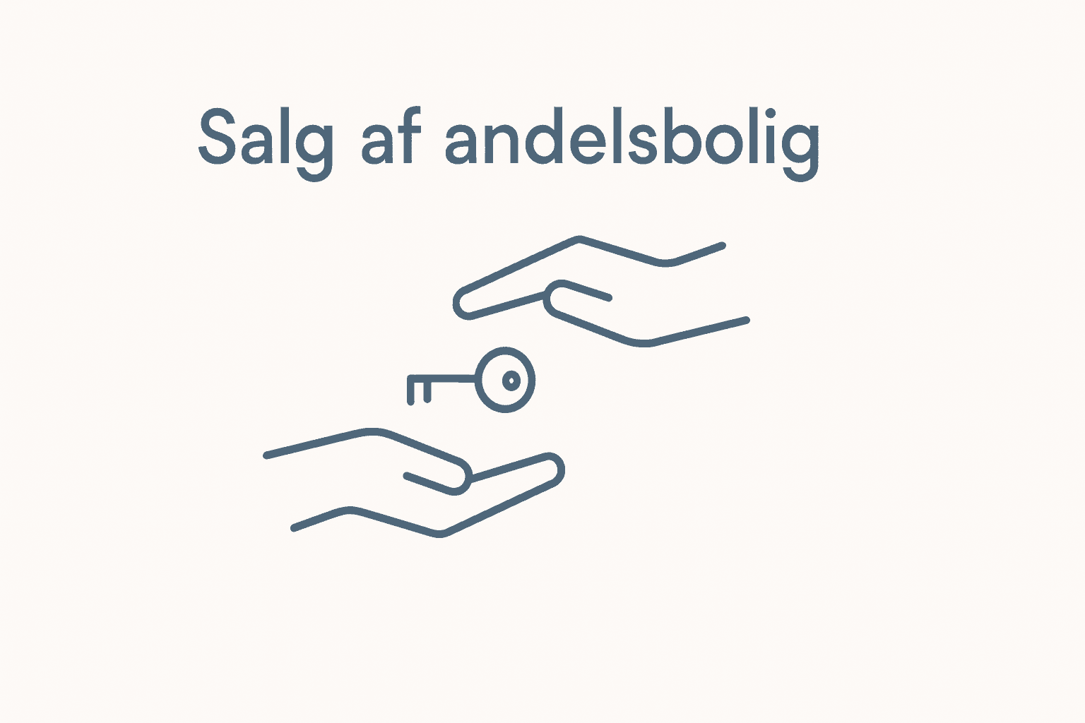 Salg af andelsbolig – minimalistisk illustration af nøgleoverdragelse i andelsboligforening (køb og salg andelsbolig forening)