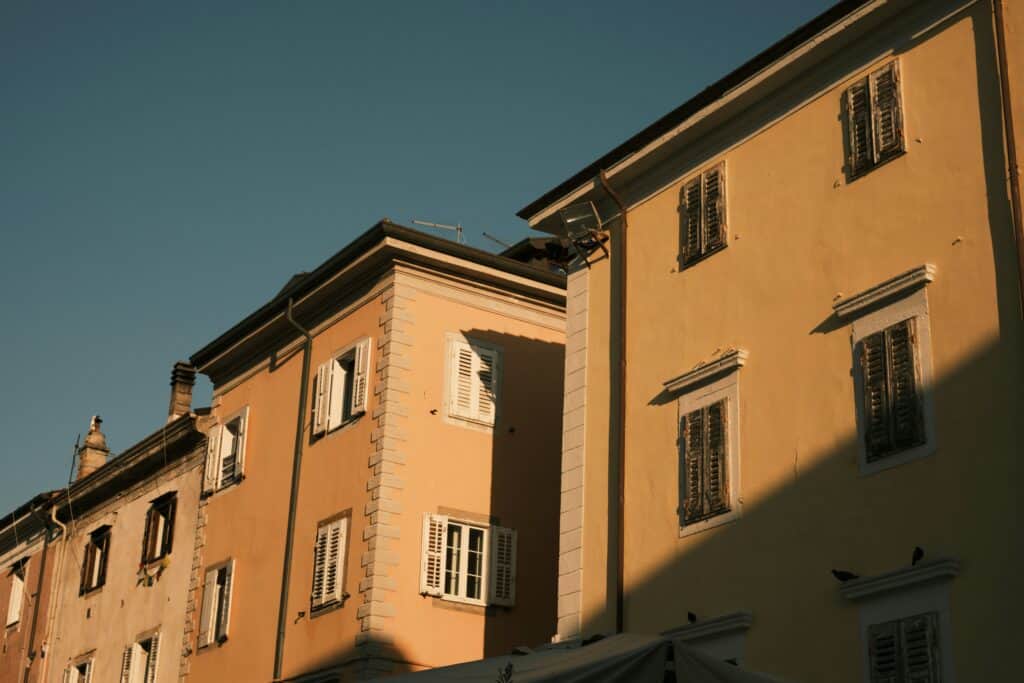 Canadian condo/strata building exterior at sunset (strata owners website)