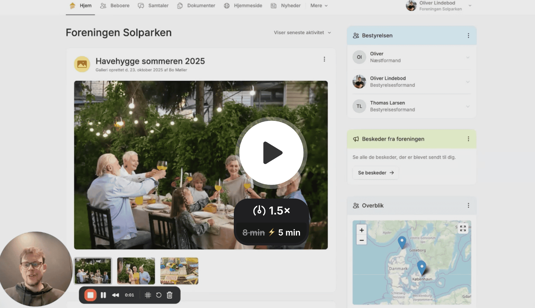 Skærmvideo af seneste produktopdatering