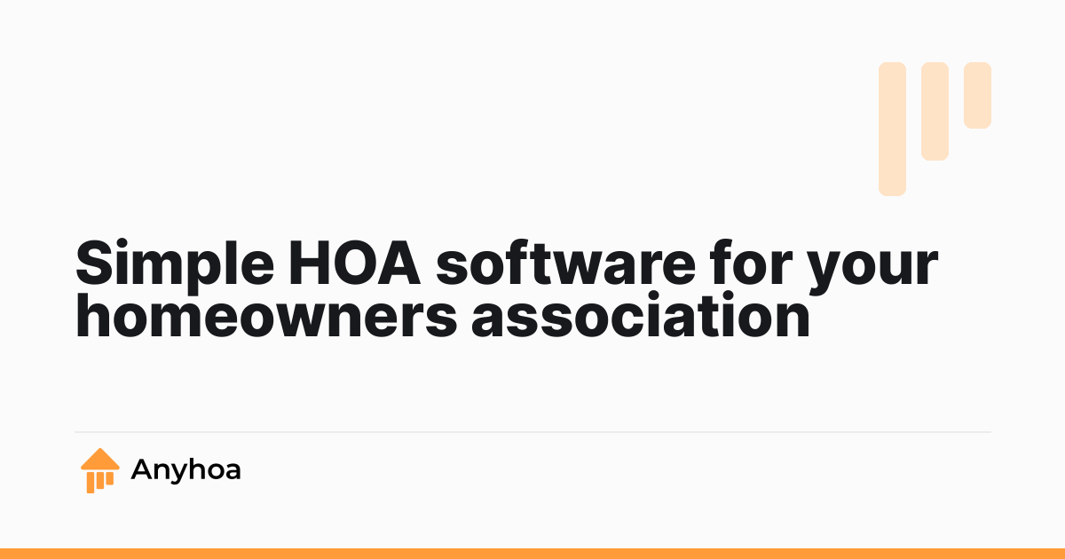 Simple HOA software for your homeowners association status